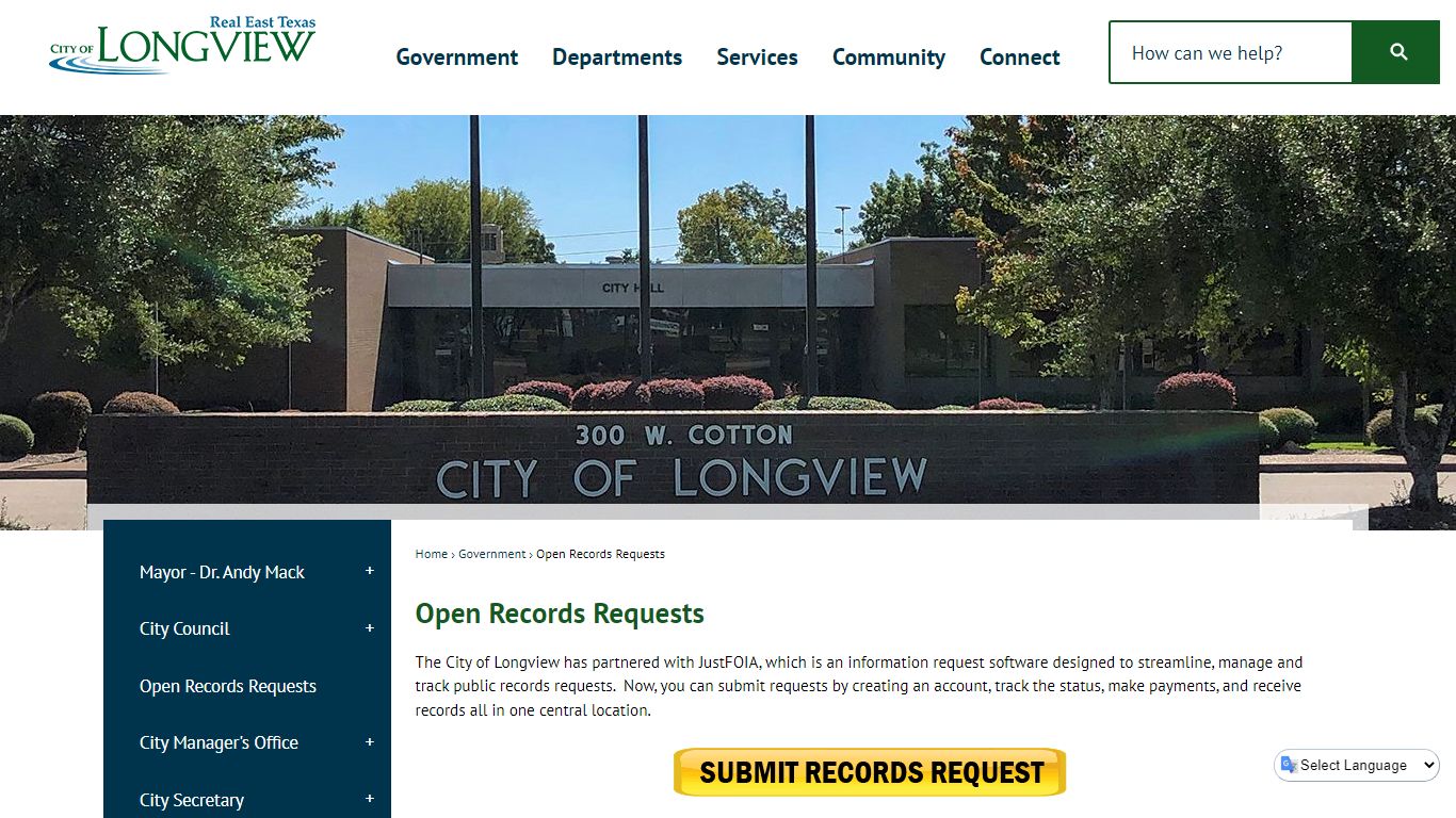 Open Records Requests | Longview, TX